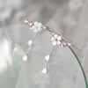 Foxanry Prevent Allergy 925 Sterling Silver Stud Earrings for Women New Trendy Elegant Flowers Tassel Party Jewelry Wholesale
