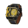 New Sport Gold Steel Watches Men Super Big Large Dial Male Quartz Clock Decorative Compass Luxury Men's Wrist Watch