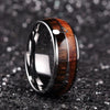 8MM Men Fashion Ring Stainless Steel Wood Inlaid Arrow Rings Wedding Band Anniversary Birthday Gift Jewelry Free Shipping