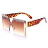 Oversized Square Rimless Rhinestone Sunglasses Women Brand Designer Flat Top Diamond Sun Glasses Female One Piece Gafa de sol - Surprise store