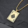 JHSL Men Statement Poker Ace King Necklace Pendant Golden Silver Color Stainless Steel Fashion Jewelry Gift Wholesale Dropship