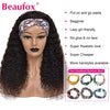 Beaufox Water Wave Headband Wig Human Hair Wigs For Black Women Brazilian Scarf Wig No Gel Glueless Remy Curly Human Hair Wigs