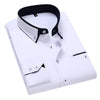 2021 New Autumn Men's Business Long Sleeve Shirt Solid Color Fashion Casual Slim White Shirt Male Brand Clothes