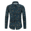 2021 New Men's Silk Satin Floral Printed Shirts Male Slim Fit Long Sleeve Flower Print Casual Party Shirt Tops M-3XL