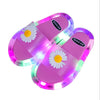 2021 Footwear Luminous Jelly Summer Children's LED Slipper Girls Slippers PVC Non-slip Duck Beach Sandals Kids Smiling Face Blue