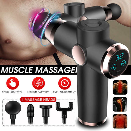 Youmay Electric Muscle Massage Gun Deep Muscle Vibration Massager 32 Gears High Speed Therapy Gun For Neck Body Relaxing Shaping