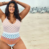 SEASELFIE Plus Size Sexy Fish Scales Printed One Piece Swimsuit Women Large Size Monokini Bathing Suit 2021 Beach Swimwear