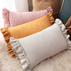 Solid Cushion Cover Pink Grey Brown Home Decor Pillow Cover Ruffle Soft Faux Suede For Sofa Bed Living room 45x45cm/30x50cm