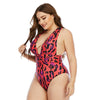 Woman One Piece Swimsuit Print Plus Size Swimsuit Print Backless Tailored Belly Control Swimsuit High Cut Sexy Swimsuit