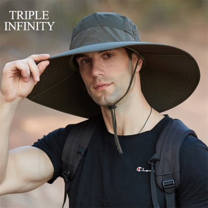 New Summer Sun Hat For Man Outdoor Quick-drying Sun-proof Men's Panama Hat Fishing Breathable Male Large Wide Brim Bucket Hats