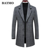 Batmo 2020 new arrival winter wool thicked plaid casual trench coat men,men's winter warm coat,winter jackets men 898 - Surprise store