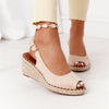 2021 Heels Sandals Peep Top Summer Shoes Women PU Leather Peep Toe Buckle Platform Wedge Sandals For Ladies Casual Shoes Female
