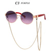 2021 Round Sunglasses Fashion Chain Lunette De Soleil Femme Vintage Sunglasses Women Necklace Glasses Moda Mujer Zonnebril Dames