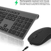 Wireless keyboard and mouse Ergonomic portable rechargeable keyboard and mouse,for desktop, TV, laptop black Keyboard Mouse - Surprise store