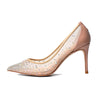 Doris Fanny good quality Crystals Nude Wedding shoes sexy party stiletto high heels large size pumps women shoes
