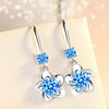 NEHZY 925 sterling silver new women's fashion jewelry pink blue white crystal zircon long tassel flower hook type earrings
