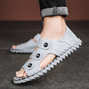 CYYTL 2021 Summer Fashion Open Toe Leather Men Sandals Sewing Beach Male Walking Shoes Outdoor Slippers Slip-on Roman Sandalias