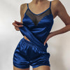 2021 Summer Women's Pajamas Set V-Neck Stretch Satin nightie for women Sexy Lingerie Sleepwear Pajamas Nightwear Home Clothes