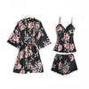 5PCS Pajamas Sleep Set Women Nightwear V-Neck Lace Sleepwear Sexy Nightie Bathrobe Wear Home Suit Negligee Spring Robe Gown