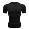 Compression T-shirt Men Running Tights Lycra Tee Shirt Male Bodybuilding Top Black Tees Men's Clothing Short Sleeve T-shirt - Surprise store