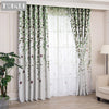 TONGDI Blackout Curtains Elegant Willow Leaves Printing High-grade Decoration For Window Spring Home Parlou Bedroom LivingRoom