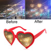 2021 Love Heart Shaped Effect Glasses Watch The Lights Change Love Image Heart Diffraction Glasses At Night Sunglasses For Women