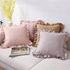 Solid Cushion Cover Pink Grey Brown Home Decor Pillow Cover Ruffle Soft Faux Suede For Sofa Bed Living room 45x45cm/30x50cm