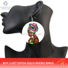 SOMESOOR Vinatge African Headwrap Woman Wood Drop Earrings Afrocentric Ethnic Boths Side Painting Jewelry For Blacks Gifts 1Pair
