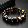 Double Hematite Tiger's Eye Bracelets Men Tiger Eye & Hematite Charm Bracelets for Women Natural Energy Stone Bracelet Jewelry