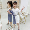 Girls Dress Summer 2021 New Girls Wear Korea Fashion Summer Style Shoulder Dress Tide Asymmetrical Dress Girls 2 To 12 Years
