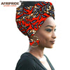 2020 fashion african headwraps+earings 2 piece sets for women bazin riche african head scarf pure cotton A19H002 AFRIPRIDE