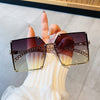 Fashion Oversized Square Sunglasses Women 2021 New Black Leopard Sun Glasses Female Gradient Vintage Big Shades UV400