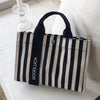 Fashion Striped Women Shoulder Bag Korean Style Canvas Sling Bags Small Square Crossbody Handbag Mommy Simple Travel Handbags