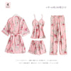 5PCS Pajamas Sleep Set Women Nightwear V-Neck Lace Sleepwear Sexy Nightie Bathrobe Wear Home Suit Negligee Spring Robe Gown