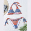 Swimming Suit For Women Sexy Boho Style Geometric Ethnic Print Bandeau Tie Side Swimsuit Women Bikini Beachwear Bathing Suit
