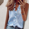 3XL Summer Short Sleeve Printed Blouse Shirt Women Sexy Ruffle V-Neck Shirts Pullover Elegant Office Lady Blusa Tops Streetwear - Surprise store