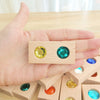Wooden Toy Gems Blocks Rainbow Stacking Jenga Blocks Toys Natural Wood Blocks Kids Blocks Educational Houten Speelgoed