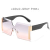 Women Oversized Rimless Sunglasses New Big Frame Sun Glasses Fashion European American Personality Brand Design 2021