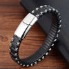 Punk Stainless Steel Chain Combination Leather Bracelet Multi-layer Accessories Personality Men Bracelet Collection Gift