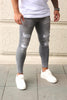 2021 Styles Men Stretchy Ripped Skinny Biker Embroidery Print Jeans Destroyed Hole Taped Slim Fit Scratched High Quality Jean