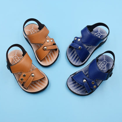 Summer Children Sandals for Boys Girls Kids Casual Outdoor Soft Non-slip Leather Slippers Shoe Student Flat Beach Shoes B0031