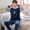 2020 Winter Long Sleeve Thick Warm Flannel Pajama Sets for Men Coral Velvet Sleepwear Suit Pyjamas Lounge Homewear Home Clothes