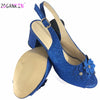 Leisure Style African Women Shoes in Royal Blue Color Italian Women Shoes For Party Slingback Sadals High Quality For Wedding