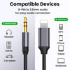 For iPhone 3.5mm Jack Aux Cable Car Speaker Headphone Adapter for iPhone 11 Pro XS XR X 12 Audio Splitter Cable for iOS 14 Above