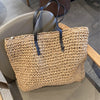 casual rattan large capacity tote for women wicker woven wooden handbags summer beach straw bag lady big purses travel sac 2021