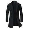 Winter Wool Jacket Men's High-quality Wool Coat casual Slim collar wool coat Men's long cotton collar trench coat - Surprise store