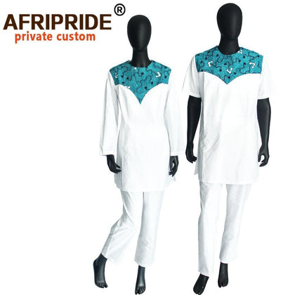 African Couple Clothing Women Suits + Men Clothing Set Dashiki Shirts Ankara Pants Print Outfits Tribal Suit AFRIPRIDE S20C001 - Surprise store