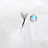 2021 New 925 Sterling Silver Mermaid Tail Moonstone Adjustable Size Ring Fine Jewelry For Women Party Elegant Accessories JZ459