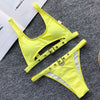 Neon Green High Waist bikini 2021 Adjust Strap Swimsuit women Thong Swimwear Female Two pieces bikini set Brazilian Bathing Suit