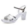 Summer Glitter Mirror Pu Gold Silver Bling Wedding Bridal Party High Heels Sandals Women Shoes Plus Size Platforms